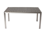Benzara Sleek and MoDish Trendy Anodized Aluminum Dining Table, Gray