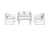 Benzara Faultlessly Stylish Outdoor Lounge Set in White (Set of 4)