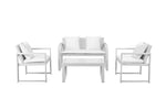 Benzara Faultlessly Stylish Outdoor Lounge Set in White (Set of 4)