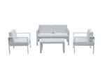 Benzara Engagingly Outstanding Outdoor Lounge Set in White (Set of 4)