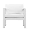 Benzara Desirable Upholstered Anodized Aluminum Chair, White