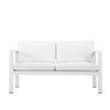 Benzara Efficiently Advantageous Upholstered Anodized Aluminum Sofa, White