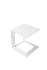 Benzara Uniquely Structured Contemporary Aluminum Side Table, White