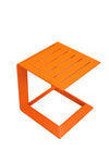 Benzara Vibrantly Designed Contemporary Aluminum Side Table, Orange
