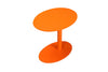 Benzara Modern Metal Outdoor Side Table with Oval Top and Base, Orange