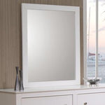 Benzara Fine Lined Transitional Mirror, White