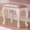 Benzara Dinky Vanity Stool White