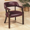 Benzara Traditional Office Side Chair, Burgundy and Brown