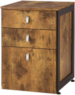 Benzara BM172226 Antique File Cabinet with 3 Drawers, Natural