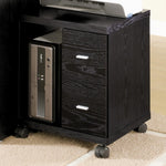 Benzara Smartly Organised CPU Stand with Two Drawers, Black