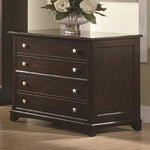 Benzara Delightfully Spacious 4 Drawers File Cabinet, Cappuccino
