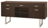 Benzara Spacious 5 Drawer Credenza Desk, Cappuccino