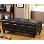 Benzara Soft and Cushy Contemporary Storage Ottoman, Espresso Brown