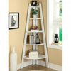 Benzara High and Spacey Contemporary Ladder Shelf, White