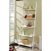 Benzara 5 Tier Ladder Style Shelf with Wooden Display Cases, White