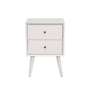 Benzara Mahogany Wood Mid Century Nightstand, White