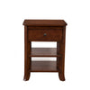 Benzara Chicly Trimmed Mahogany Solids & Veneer Nightstand, Brown