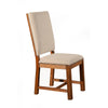 Benzara Chicly Upholstered  Mahogany Wood Chairs, Brown (Set of 2)