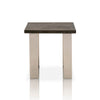 Benzara Square Shaped Oak Wood End Table Charcoal Oak Brown