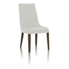 Benzara Dining Chairs with Sleek Wooden Legs Set of 2 White and Brown