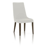 Benzara Dining Chairs with Sleek Wooden Legs Set of 2 White and Brown
