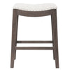 Benzara Elevated Upholstered Counter Stool, Rustic Java Brown