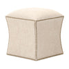 Benzara Simply Awesome Fully Upholstered Ottoman, Bisque Cream