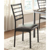 Benzara Metallic Side Chair with Leatherette Upholstered Seat, Black , Set of 4