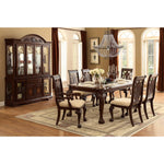Benzara Traditional Style Wooden Fabric Dinning Arm Chair , Set of 2