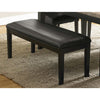 Benzara Wooden Bench with Padded Leatherette Seat, Dark Espresso Brown
