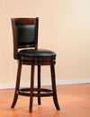 Benzara Upholstered Wooden Counter Height Chair in Cherry Brown