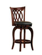 Benzara Swivel Counter Height Chair with Padded Seat in Brown