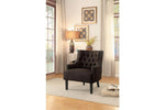 Benzara Fabric Uphostered Accent Chair with Nail Head Detail in Brown