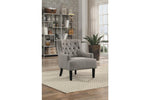 Benzara Tufted Back Accent Chair with Fabric Upholstery in Taupe Gray