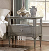 Benzara Wooden Night Stand with One Drawer and Shelf in Gray