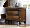 Benzara Traditional Wooden Nightstand with 2 Drawers in Cherry Brown