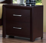 Benzara Wooden Night Stand with 2 Drawers Espresso Brown