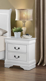 Benzara Wooden Night Stand with 2 Spacious Drawers White