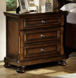 Benzara Classic Wooden Night Stand with 2 Drawers Brown