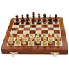 Benzara Handmade Magnetic Rosewood Folding Board Chess Set with Storage for Chessmen