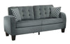 Benzara Contemporary Tufted Polyester Sofa with 2 Pillows, Sand Gray Finish