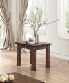 Benzara Wooden End Table with Rivet Banding, Burnished Brown