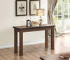 Benzara Wooden Sofa Table with Rivet Banding, Burnished Brown