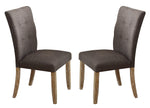 Benzara Wood & Fabric Dining Side Chair with Button Tufting, Set of 2