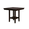 Benzara Wooden Square Shaped Counter Height Table, Espresso Brown