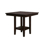 Benzara Wooden Square Shaped Counter Height Table, Espresso Brown