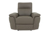 Benzara Leather Upholstered Power Recliner Chair with Plush Arms, Raisin Gray