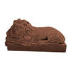 Benzara 8.7 Inches Polyresin Sleeping Lion on Bar Sculpture, Brown