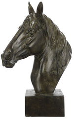Benzara Polyresin Equine Sculpture on Cubical Base, Black