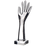 Benzara Polyresin Hand Decor on Base, White and Black